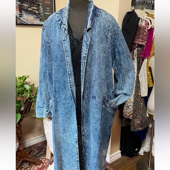 Jackets & Blazers - Acid Wash Denim Duster by Silver